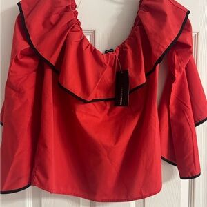 Top of the World Scarlet Ruffled Blouse